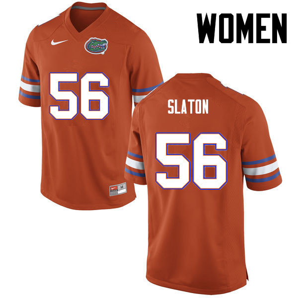 Women Florida Gators #56 Tedarrell Slaton College Football Jerseys-Orange